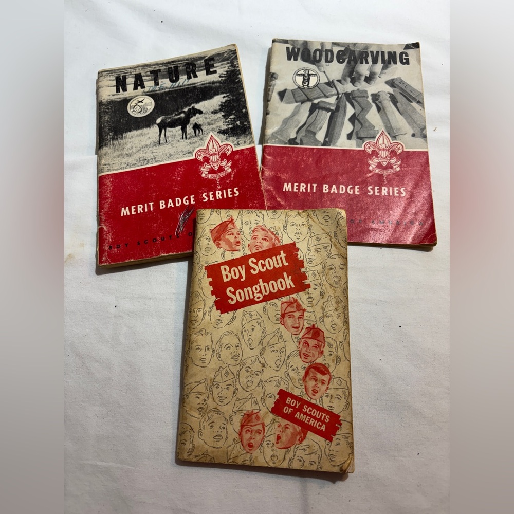Boy Scout Songbook and Merit Badge Series Book Set - Red & Cream